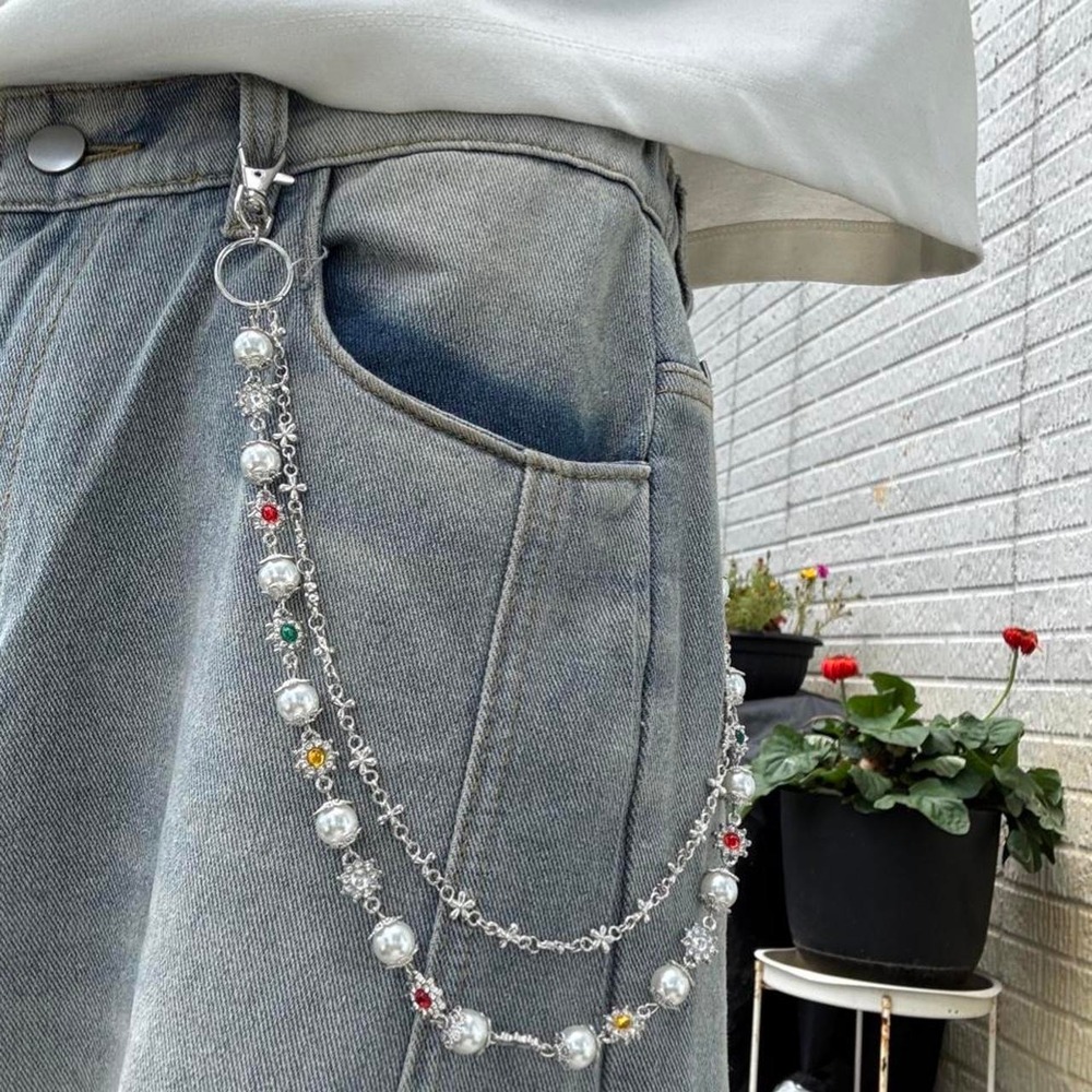 Pearl Charm Wallet Chain